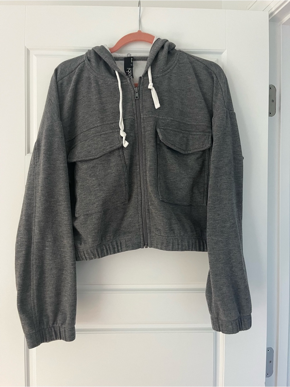 bobi Charcoal Gray Zip-Up Hooded Jacket